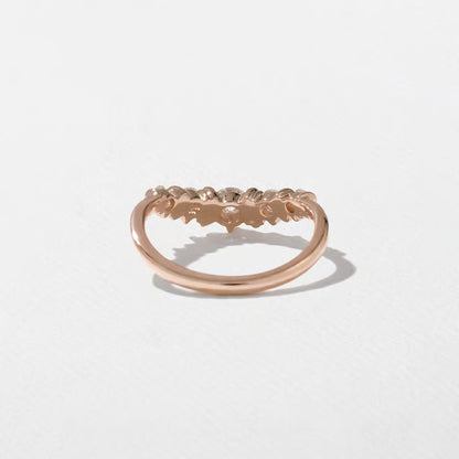 Cerise- Round Cluster with Sculpted Gold Details Lab Grown Diamond Wedding Band