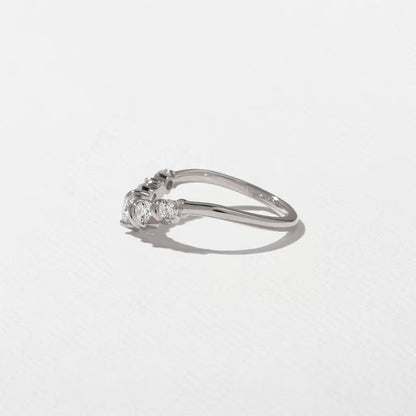 Cerise- Round Cluster with Sculpted Gold Details Lab Grown Diamond Wedding Band