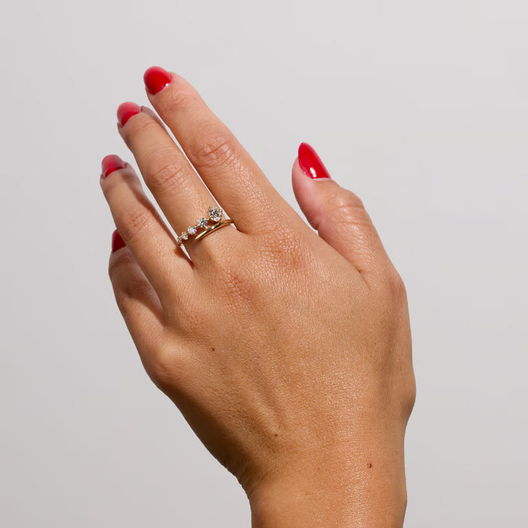 Chantal- Round Open Wave Lab Grown Diamond Wedding Band
