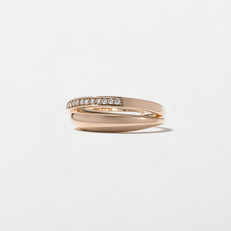 Cyra- Round Criss Cross Lab Grown Diamond Wedding Band