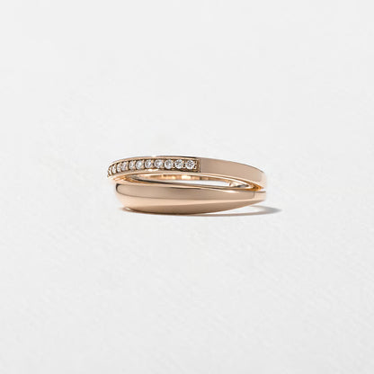 Cyra- Round Criss Cross Lab Grown Diamond Wedding Band