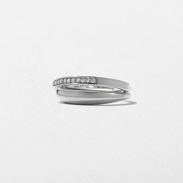 Cyra- Round Criss Cross Lab Grown Diamond Wedding Band