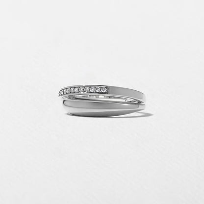 Cyra- Round Criss Cross Lab Grown Diamond Wedding Band