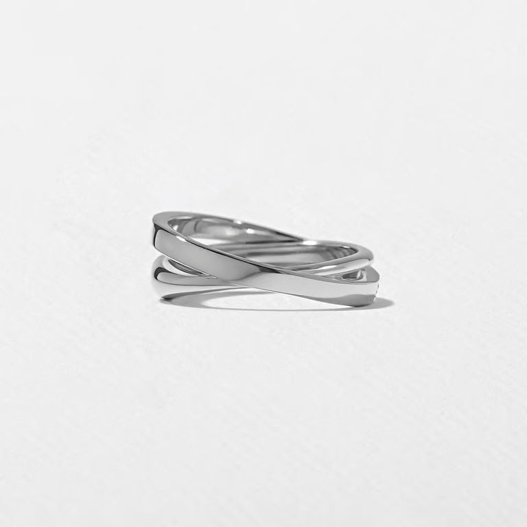 Cyra- Round Criss Cross Lab Grown Diamond Wedding Band