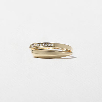 Cyra- Round Criss Cross Lab Grown Diamond Wedding Band