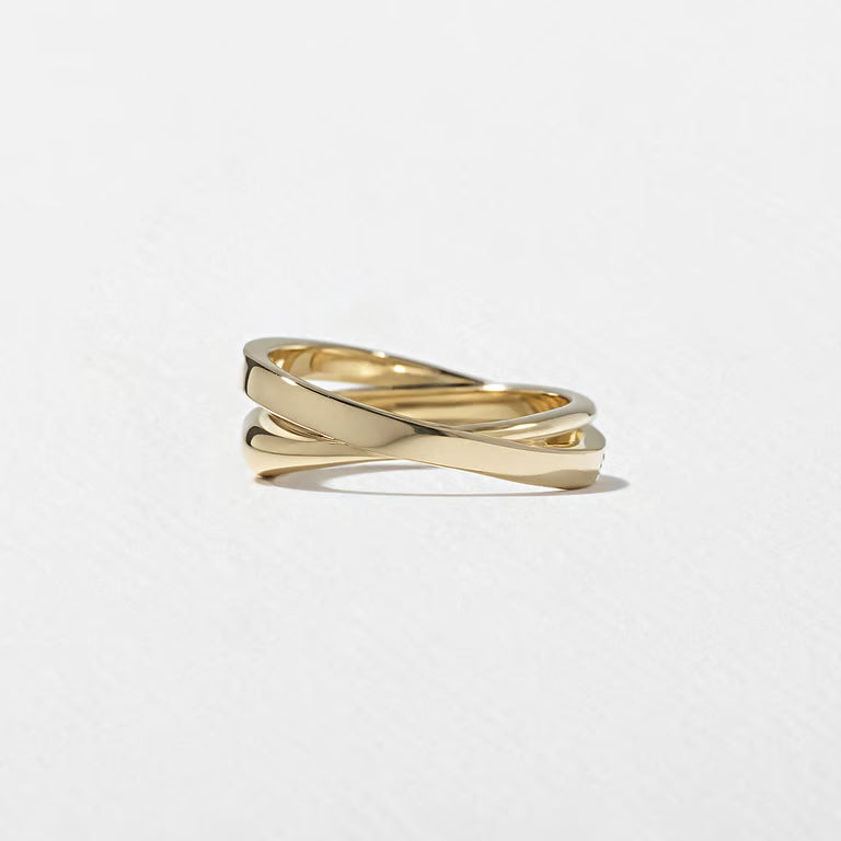 Cyra- Round Criss Cross Lab Grown Diamond Wedding Band