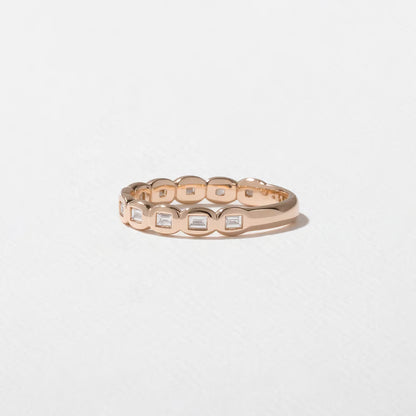 Cyrene- Emerald Bezel Lab Grown Diamond Wedding Band