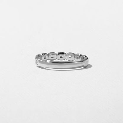 Cyrene- Emerald Bezel Lab Grown Diamond Wedding Band