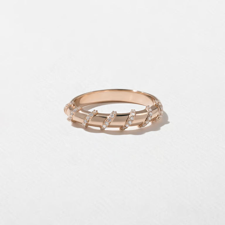 Delta- Round Pavé Diamond Wraps Lab Grown Diamond Wedding Band