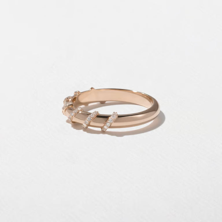 Delta- Round Pavé Diamond Wraps Lab Grown Diamond Wedding Band