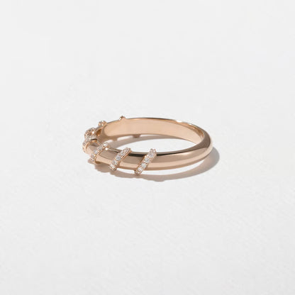 Delta- Round Pavé Diamond Wraps Lab Grown Diamond Wedding Band
