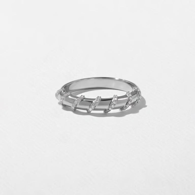 Delta- Round Pavé Diamond Wraps Lab Grown Diamond Wedding Band