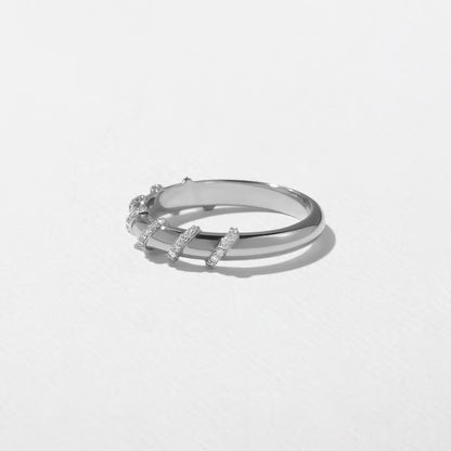 Delta- Round Pavé Diamond Wraps Lab Grown Diamond Wedding Band