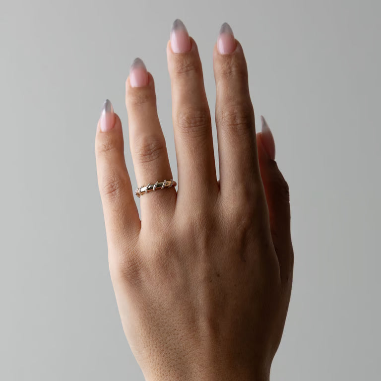 Delta- Round Pavé Diamond Wraps Lab Grown Diamond Wedding Band