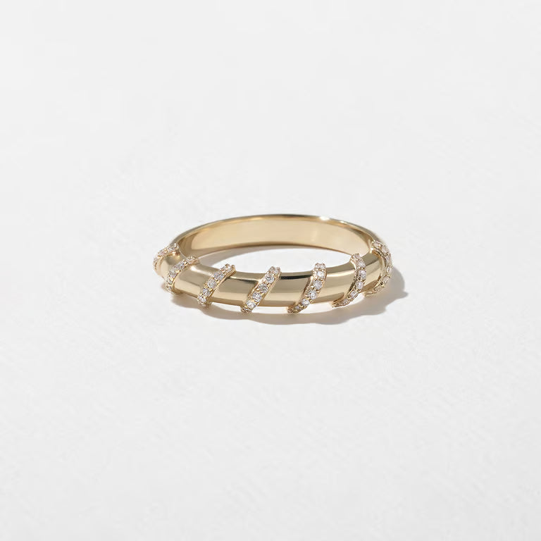 Delta- Round Pavé Diamond Wraps Lab Grown Diamond Wedding Band