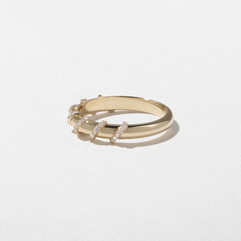 Delta- Round Pavé Diamond Wraps Lab Grown Diamond Wedding Band