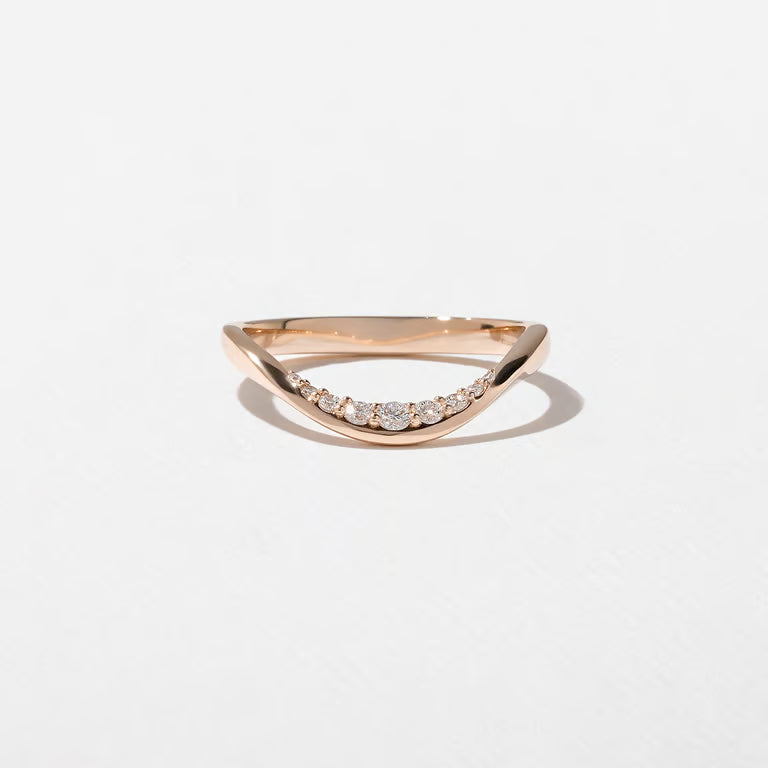 Eira- Round Curved Lab Grown Diamond Wedding Band