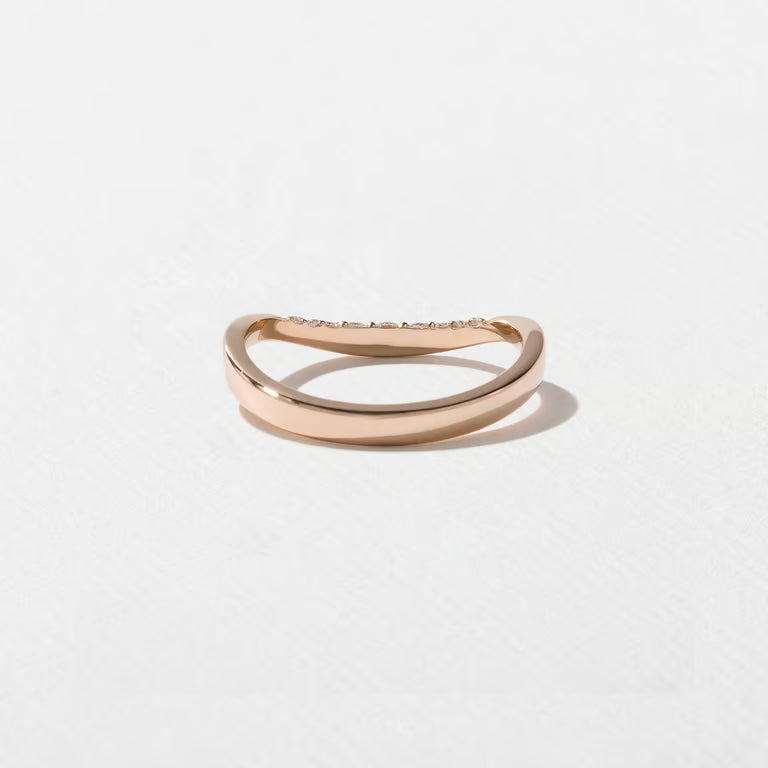 Eira- Round Curved Lab Grown Diamond Wedding Band