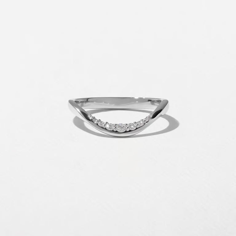 Eira- Round Curved Lab Grown Diamond Wedding Band