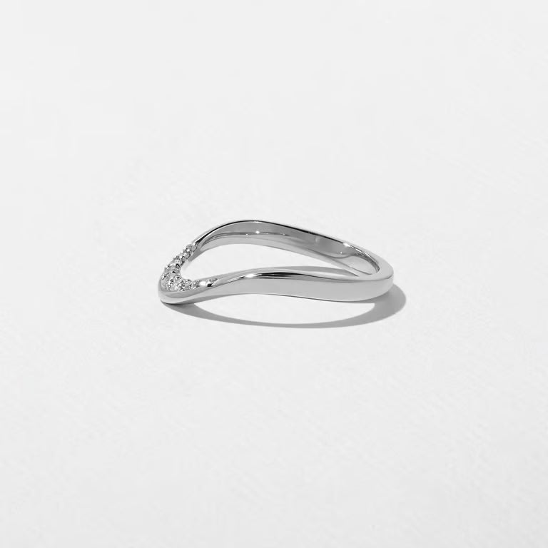 Eira- Round Curved Lab Grown Diamond Wedding Band