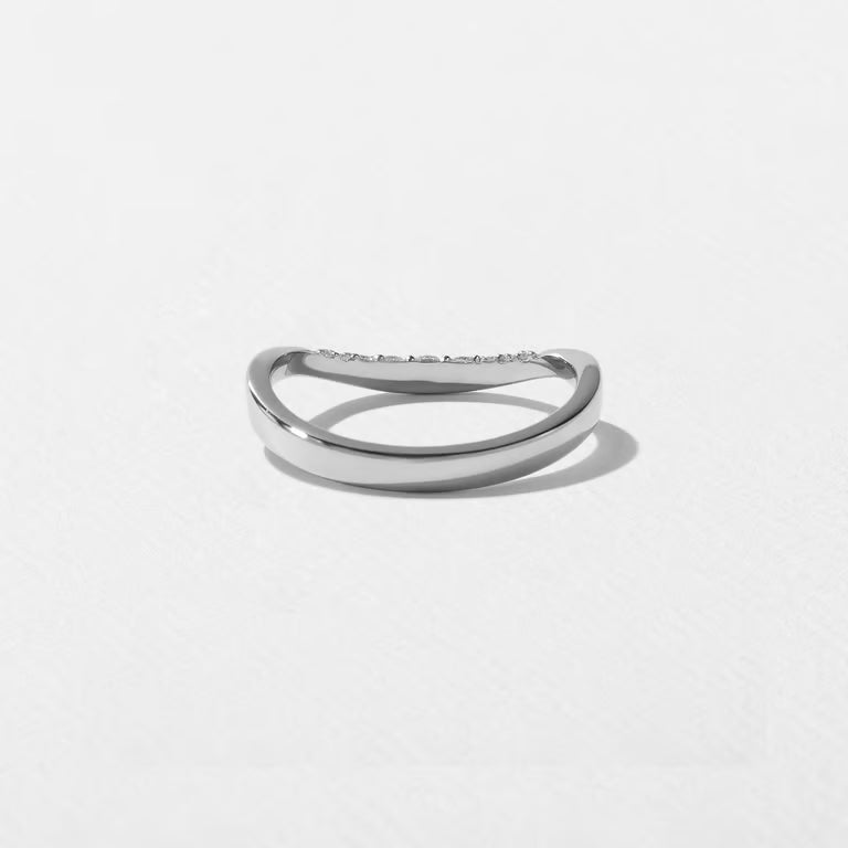 Eira- Round Curved Lab Grown Diamond Wedding Band