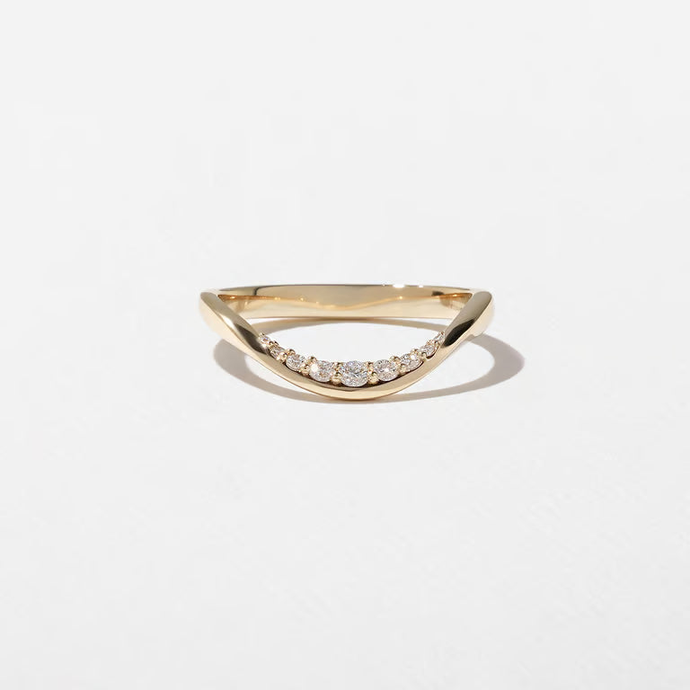 Eira- Round Curved Lab Grown Diamond Wedding Band