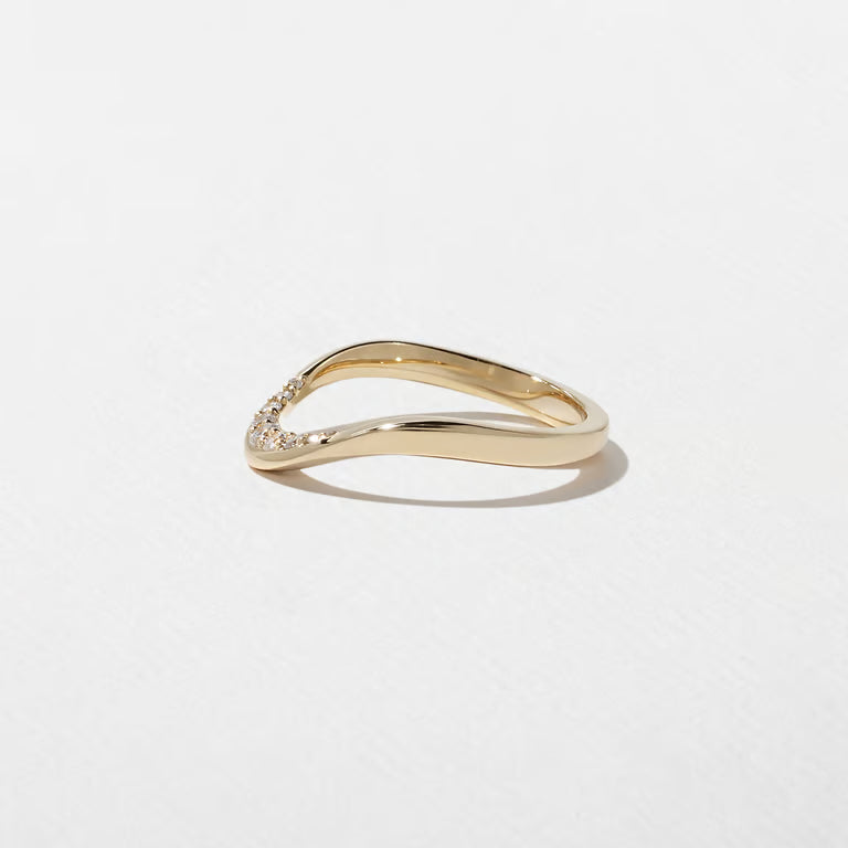 Eira- Round Curved Lab Grown Diamond Wedding Band