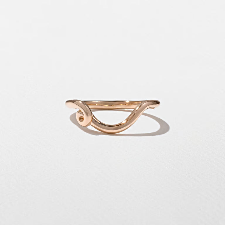 Elowen- Curved Twirl Wedding Band