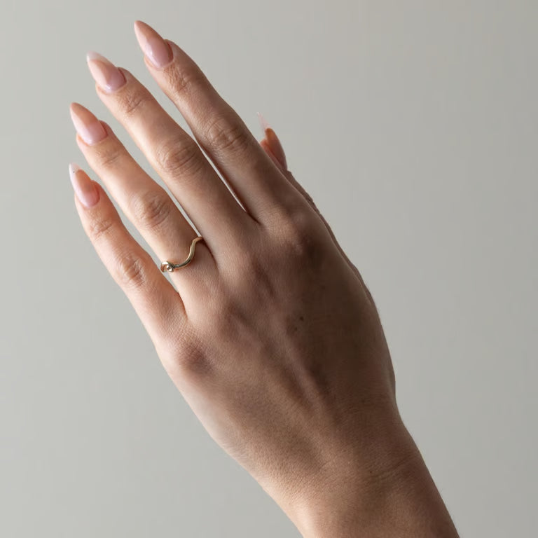 Elowen- Curved Twirl Wedding Band