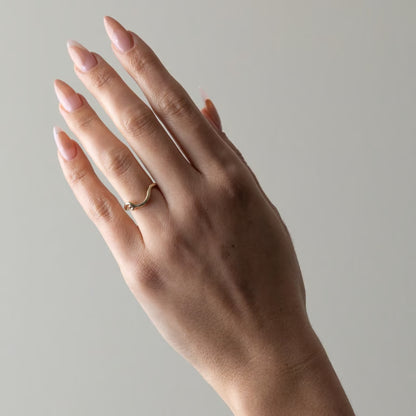 Elowen- Curved Twirl Wedding Band