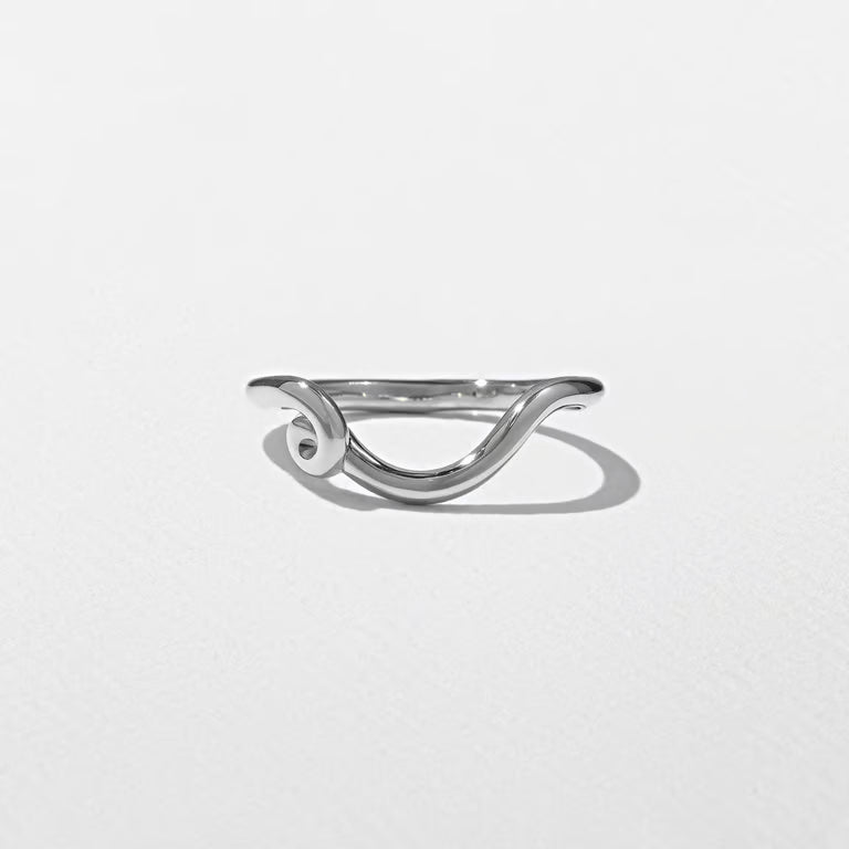 Elowen- Curved Twirl Wedding Band