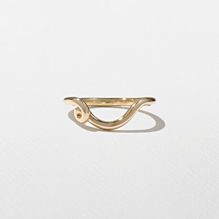 Elowen- Curved Twirl Wedding Band