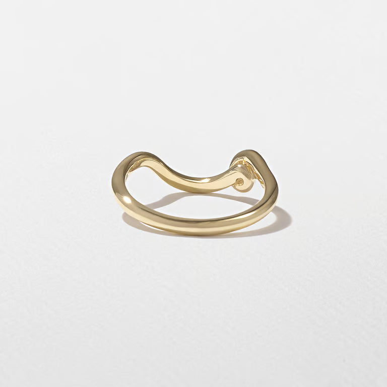 Elowen- Curved Twirl Wedding Band