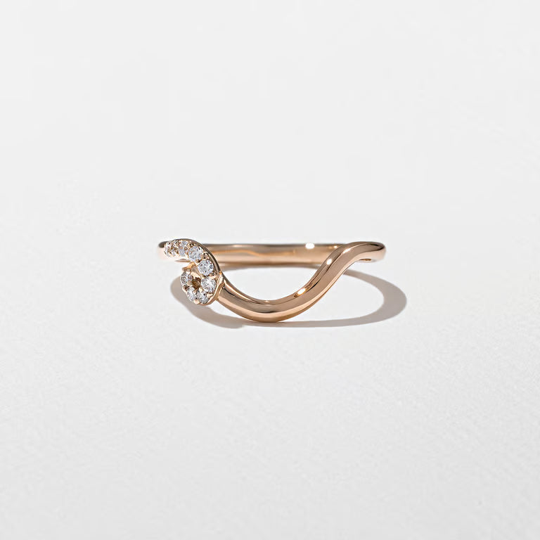 Emberly- Round Curved Twirl Lab Grown Diamond Wedding Band