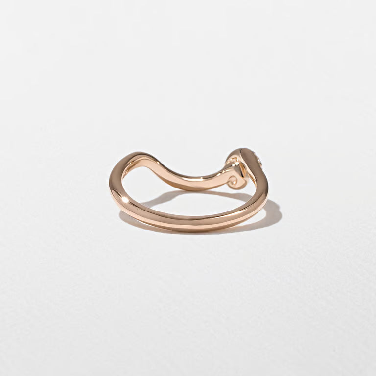 Emberly- Round Curved Twirl Lab Grown Diamond Wedding Band