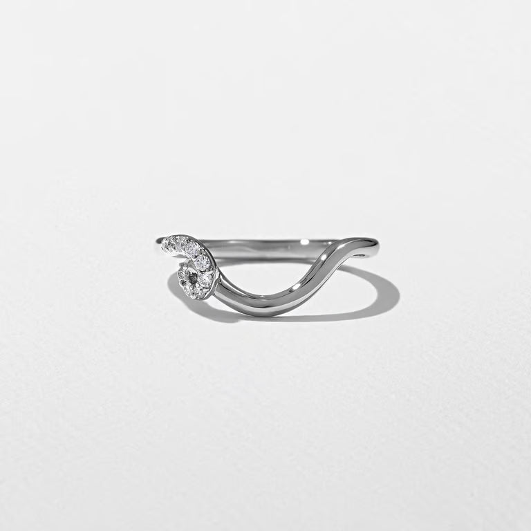 Emberly- Round Curved Twirl Lab Grown Diamond Wedding Band
