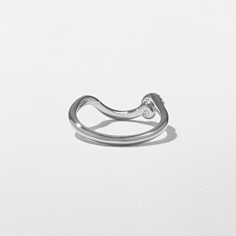 Emberly- Round Curved Twirl Lab Grown Diamond Wedding Band