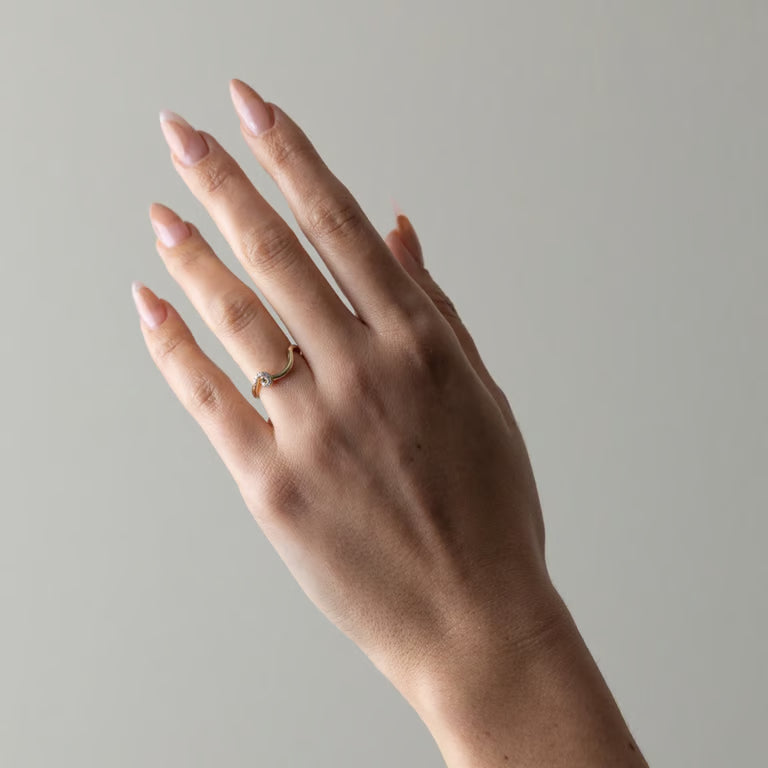 Emberly- Round Curved Twirl Lab Grown Diamond Wedding Band