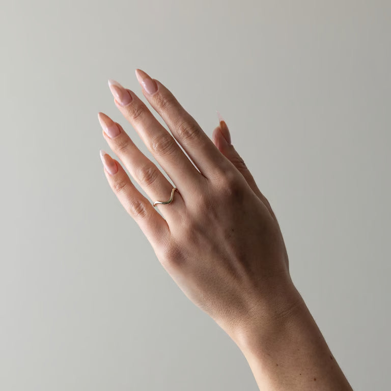 Evadne- Curved Wedding Band
