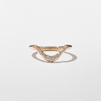 Fern- Round Curved Lab Grown Diamond Wedding Band