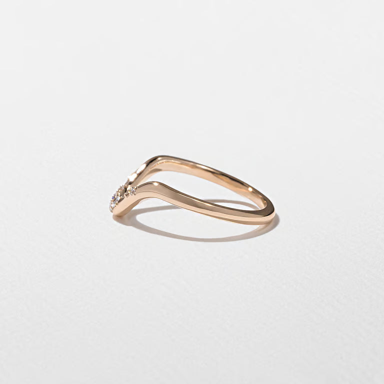 Fern- Round Curved Lab Grown Diamond Wedding Band