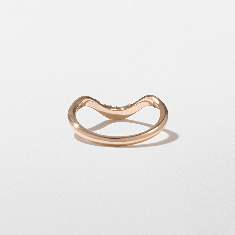 Fern- Round Curved Lab Grown Diamond Wedding Band