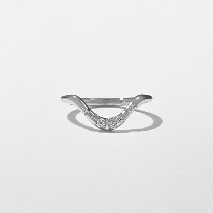 Fern- Round Curved Lab Grown Diamond Wedding Band