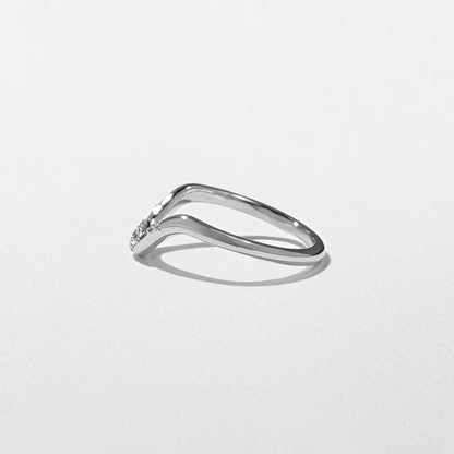 Fern- Round Curved Lab Grown Diamond Wedding Band