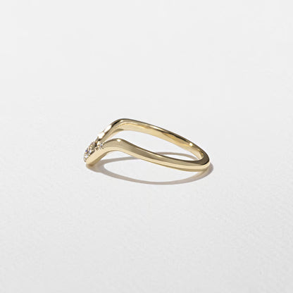 Fern- Round Curved Lab Grown Diamond Wedding Band