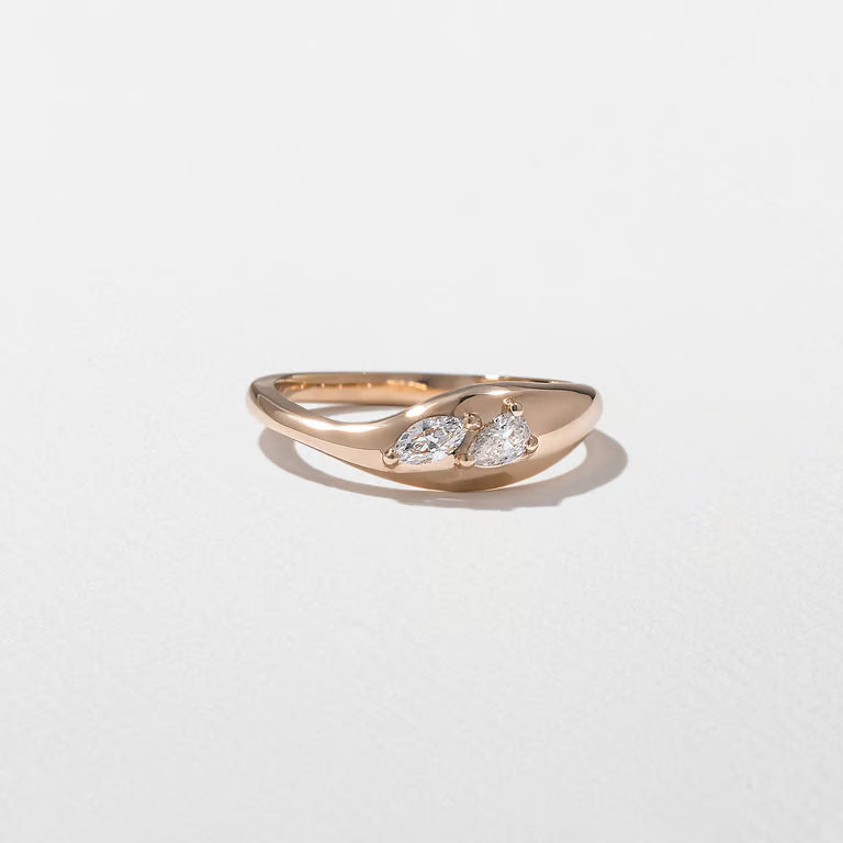Gaia- Marquise & Pear Curved Lab Grown Diamond Wedding Band