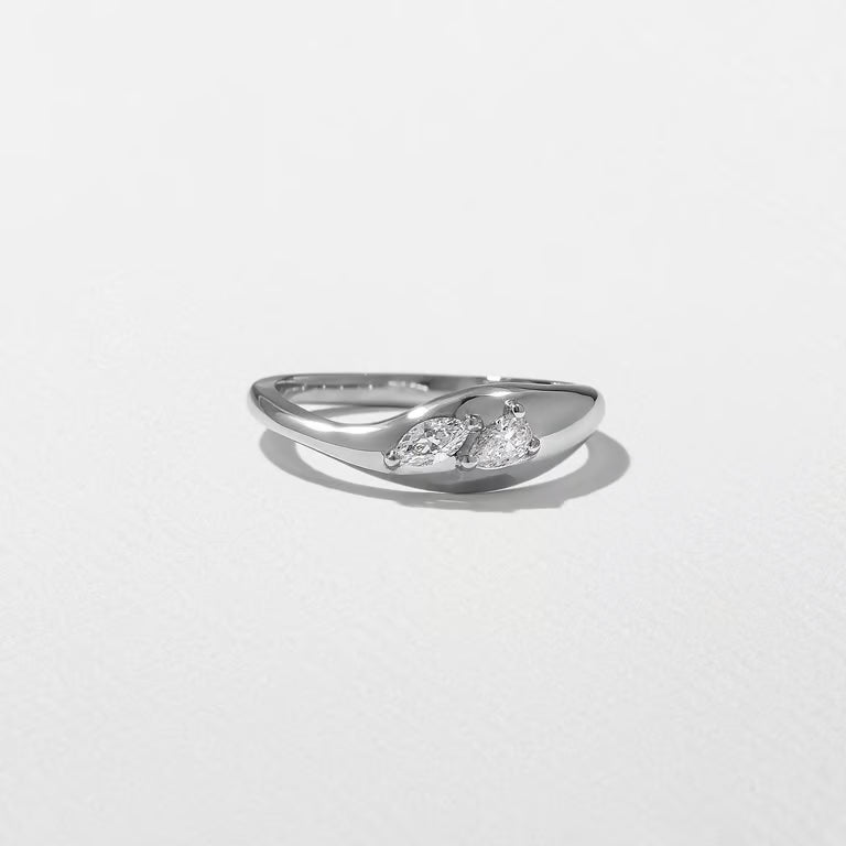 Gaia- Marquise & Pear Curved Lab Grown Diamond Wedding Band