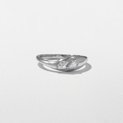 Gaia- Marquise & Pear Curved Lab Grown Diamond Wedding Band