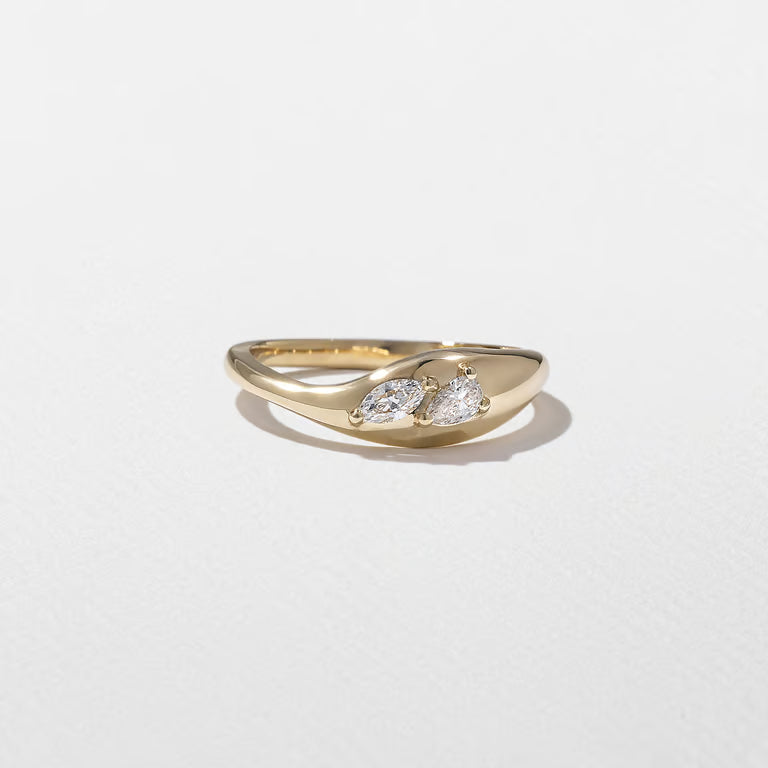 Gaia- Marquise & Pear Curved Lab Grown Diamond Wedding Band