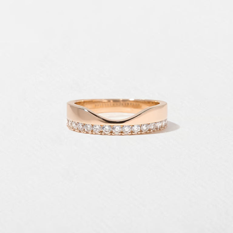 Gwyneth- Round Wide Lab Grown Diamond Wedding Band